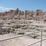 Here's Judy with the Badlands in the background.