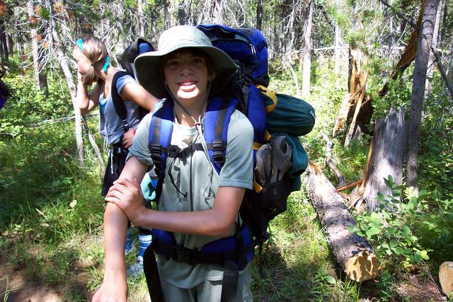 It was Ethan's first backpack trip and his pack was heavy!