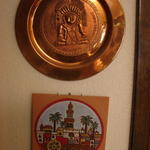 I bought the plate in Mexico and the square may have been a gift from Spain.