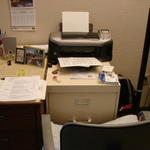 My file cabinet and printer.  The cabinet is actually LW's.