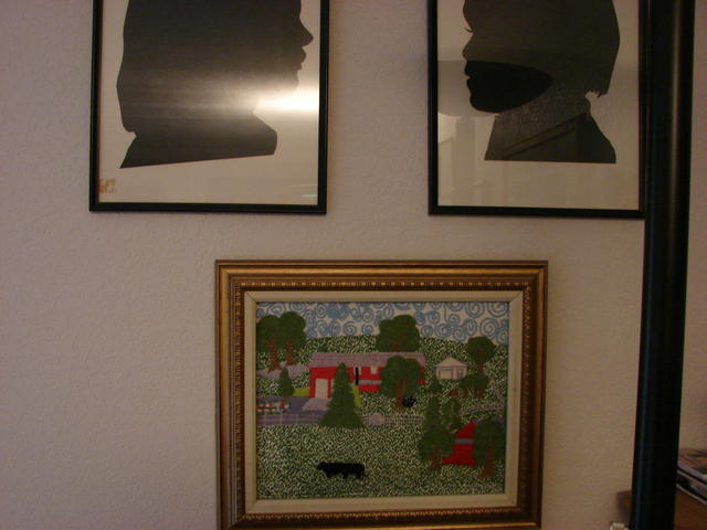 Profiles of C and L.  I made the embroidery for my dad and mom.