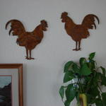 Roosters from Bonnie Pascucci.  Pot from Spain.