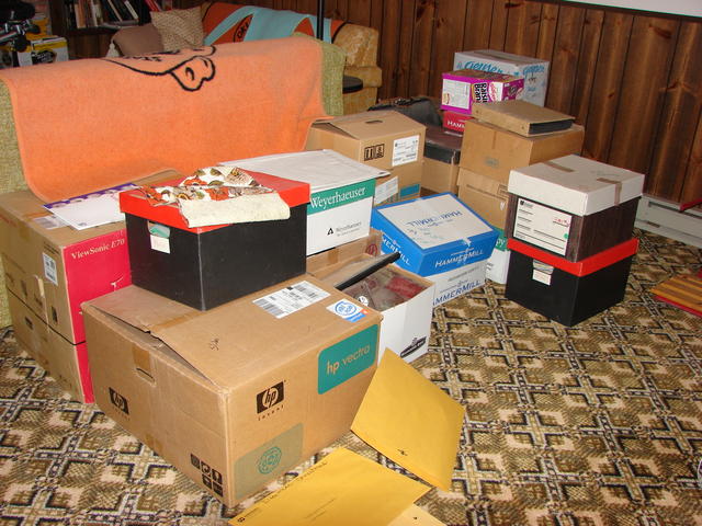 Boxes of LW's stuff.