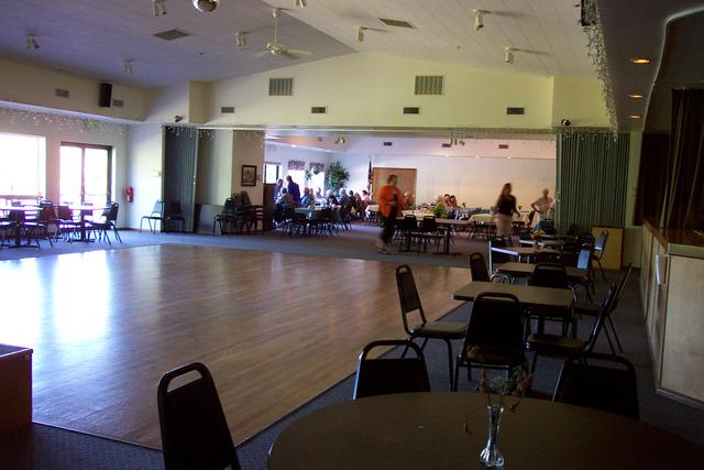 This is the inside of the Elks Club and shows the dance floor and dining area.