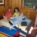The first morning, the kids are full of energy. The adults could have slept a little longer.