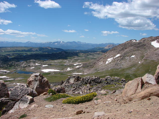This is the view of the area we had hiked in as seen from the Beartooth Highway.