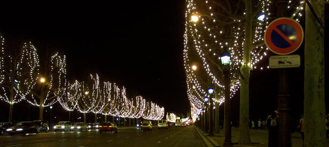 We're walking down the Champs Elysees on New Years Eve!