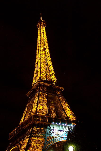 We walked right by the Eiffel Tower!  It put on a light show every hour, on the hour.