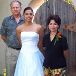 Christina with her parents, Roy and Hope