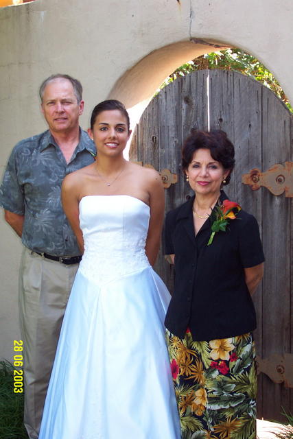 Christina with her parents, Roy and Hope