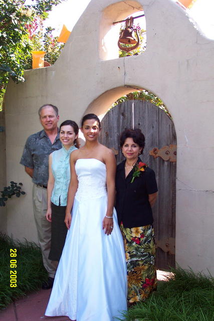 Christina with her father Roy, her sister Annie and her mother Hope