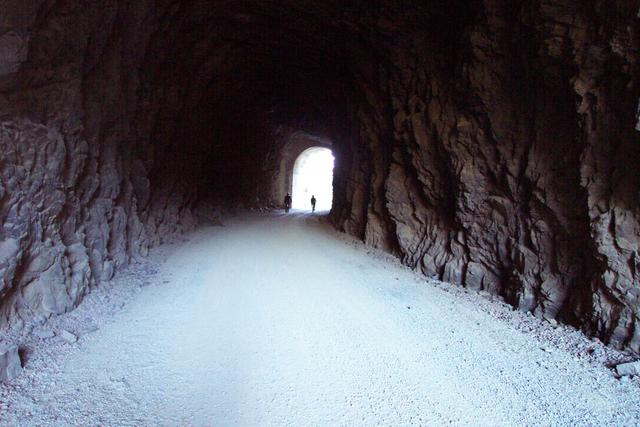 There were eight tunnels.  Some of them were short, but the longest one was 1.77 miles long.