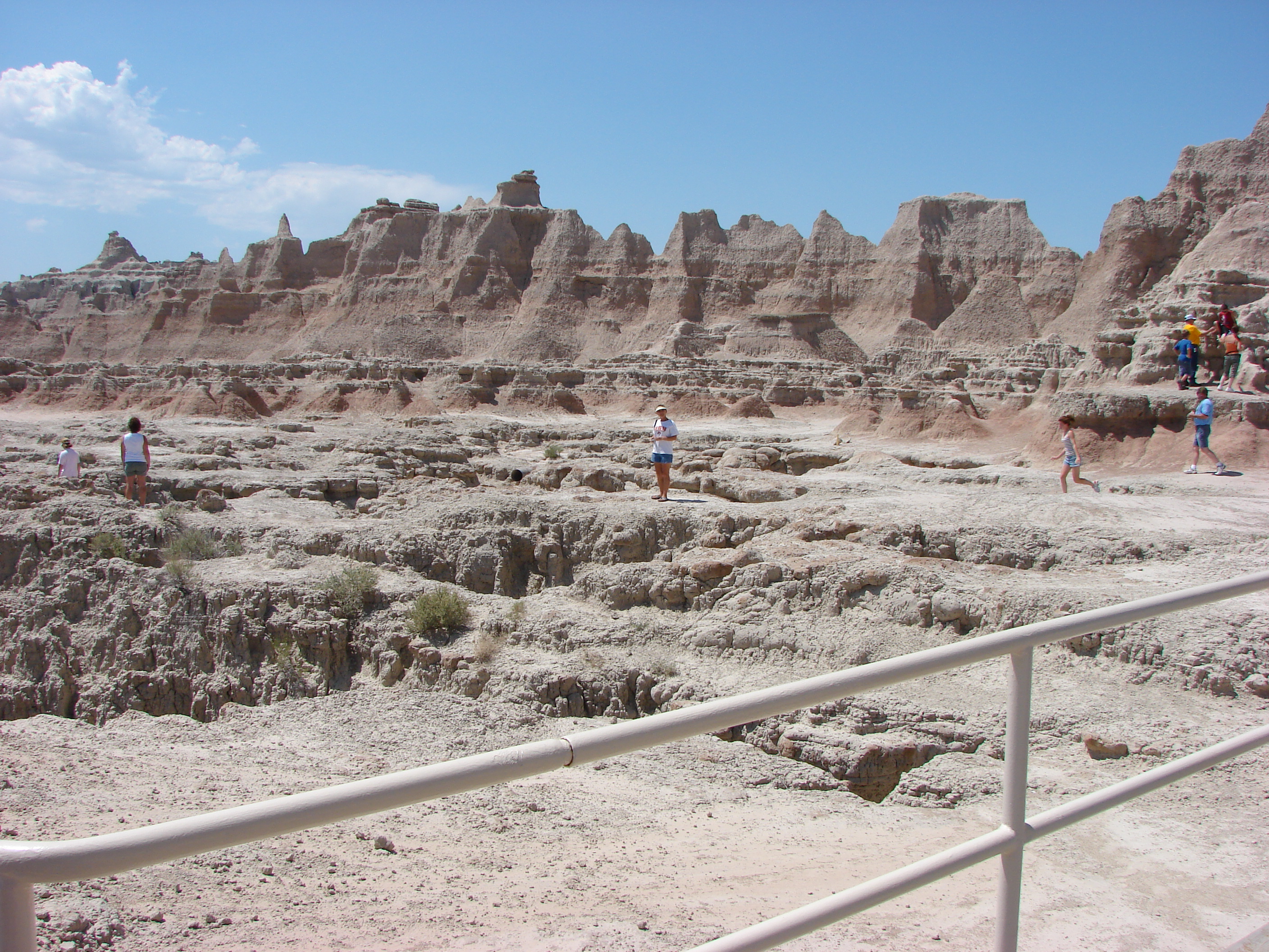 Here's Judy with the Badlands in the background.