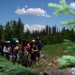 Here we are with our backpacks on, ready to go.