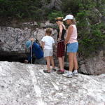 The entrance to Crater Ice Cave was nearly blocked by snow.