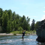 Judy got a great picture of Lindsay jumping off the cliff.