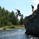 What great cliff-jumping form!