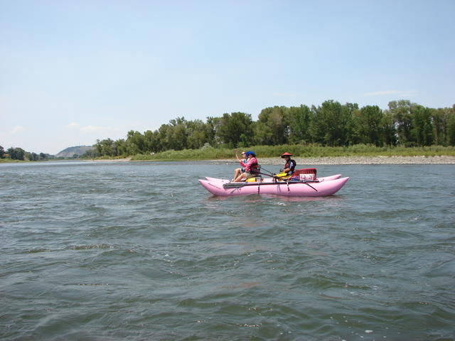 Jeremy was in a big pink boat.