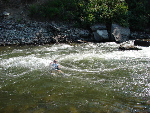 We stopped to swim and look for pretty rocks for awhile.