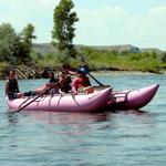 Jeremy has a full crew on his boat.  The kids swam back and forth all the time.