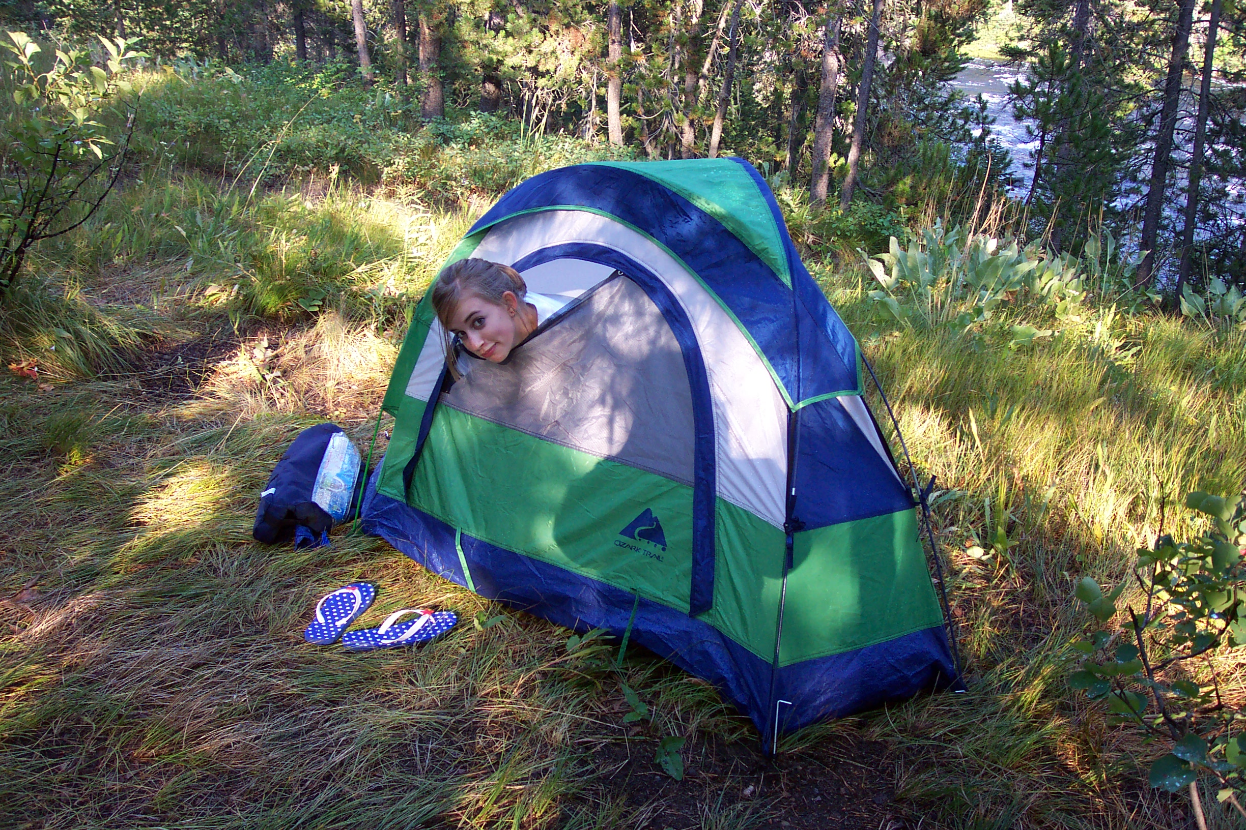 She had the cutest little tent!