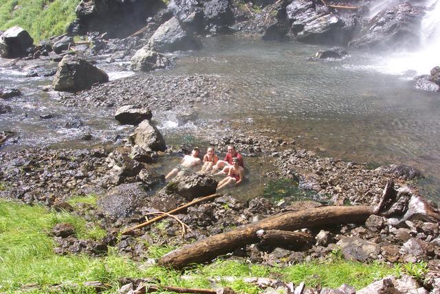 If we got cold, we could just relax in one of the hot pots.