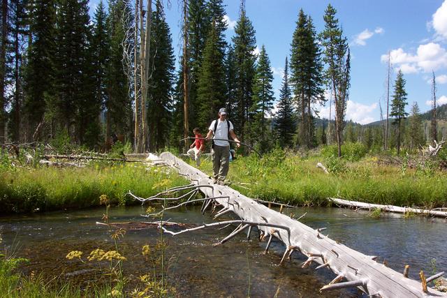 But we did have to leave and we had to cross streams to get back to camp.