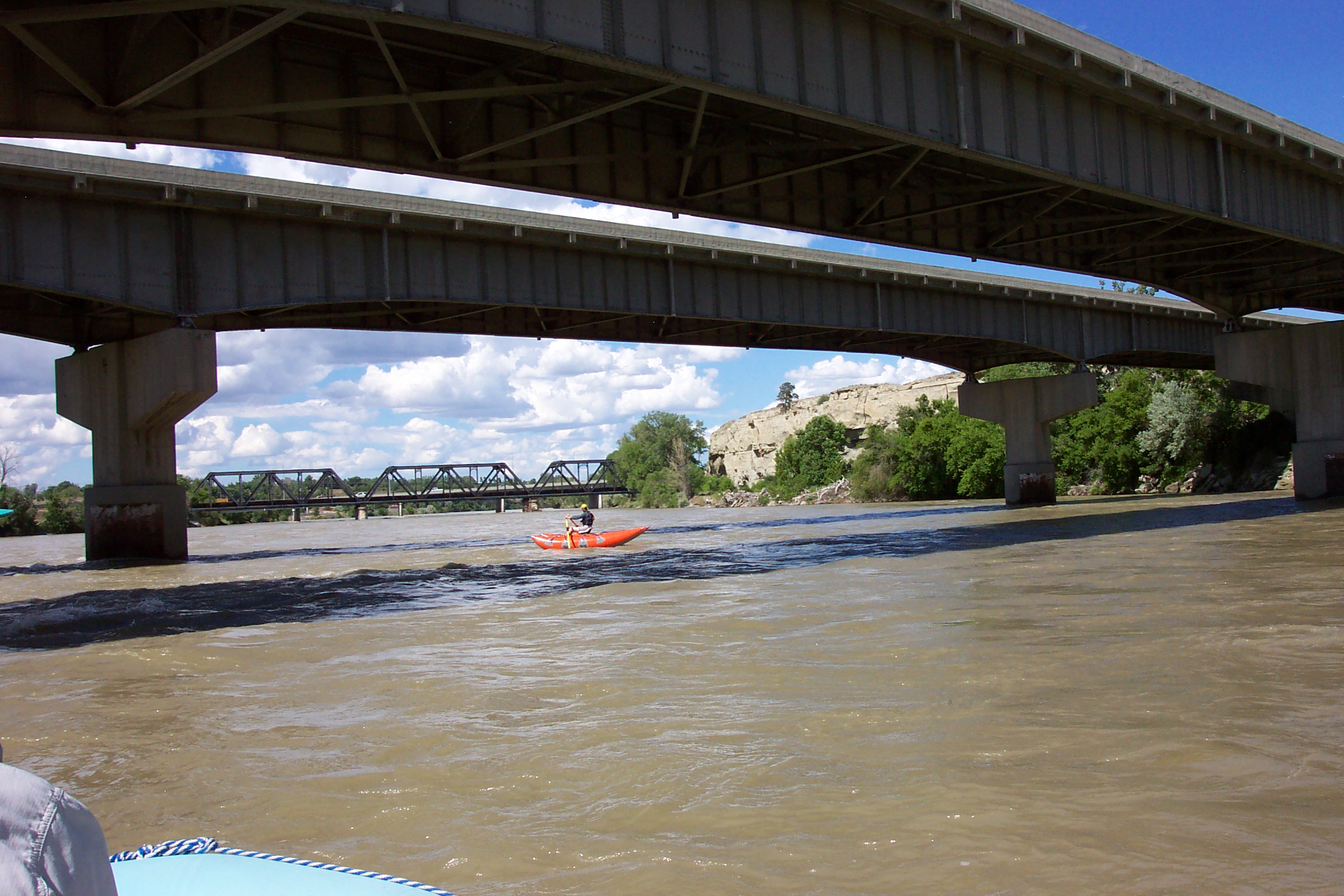 We're passing under the East Bridge.