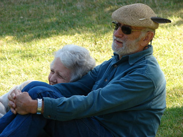 Judy and Rob watch the wedding rehearsal.