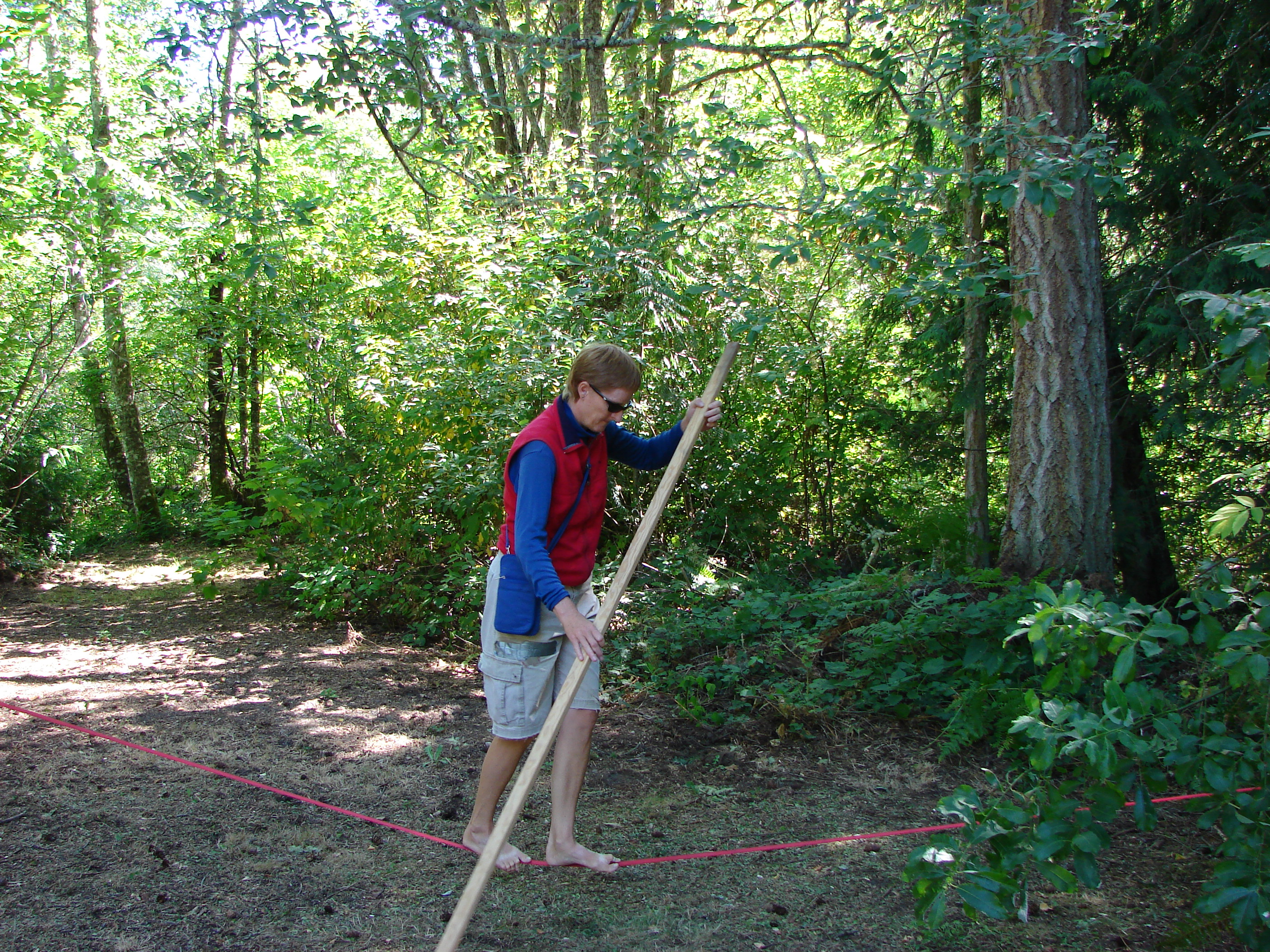 We found the slack line to be quite challenging!