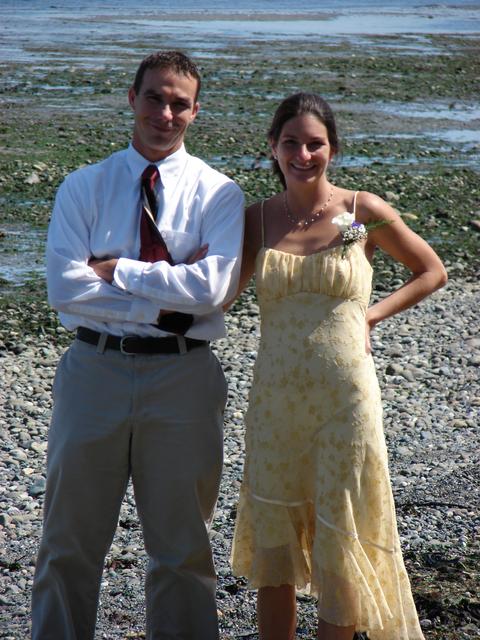 Tom joined Kristen on the beach walk.