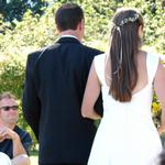 Lindsay and Ben Marean walk out together.