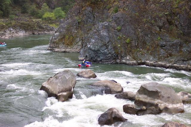 Lindsay needs to go to river left, then move to the right to avoid the rocks and holes.