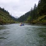 Our flotilla makes its way down the river.