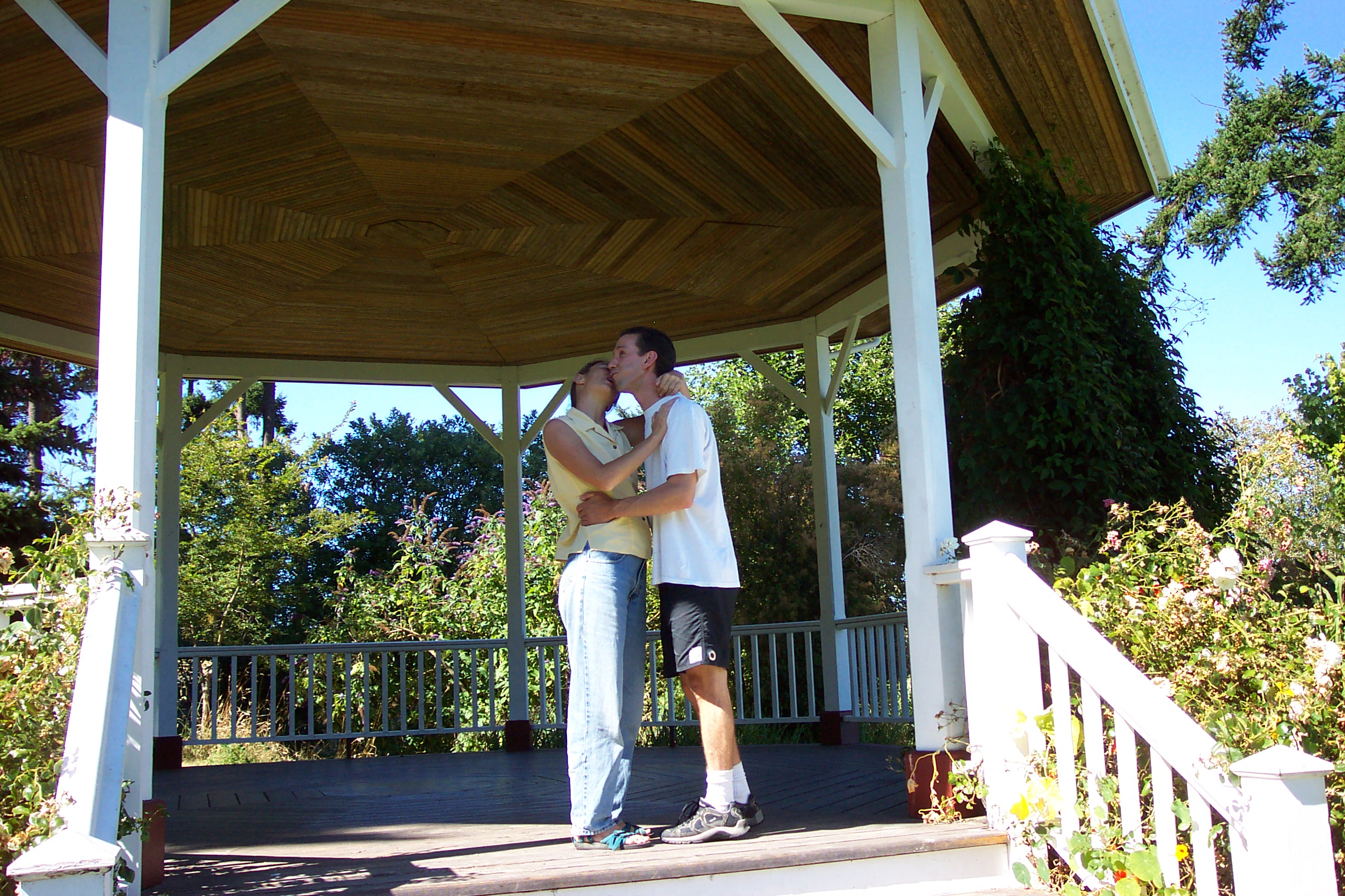 Lindsay and Ben wanted to practice the wedding kiss.  They need more practice.