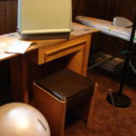 Mom's sewing machine cabinet and stool