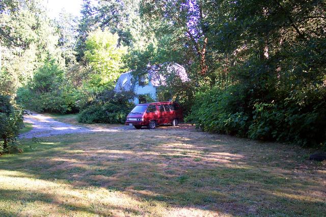 This is the view from the swings looking toward the house.