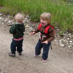 June is a very bad bear, but Matteo doesn't seem to be very frightened.