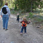 It's a little rocky for running, but these two are determined.