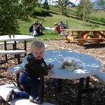 Matteo and I had a picnic at the Nature Center while Grandma and June went to the toddlers' class.