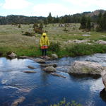 It was a little tricky crossing the stream near our camp.