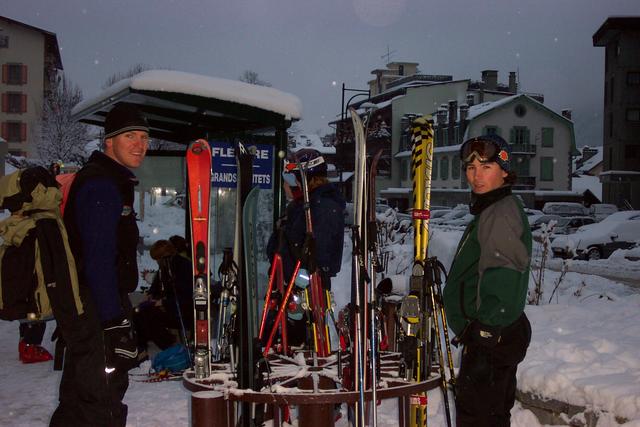 The bus picks us up here and takes us to any of the ski areas we want to visit.