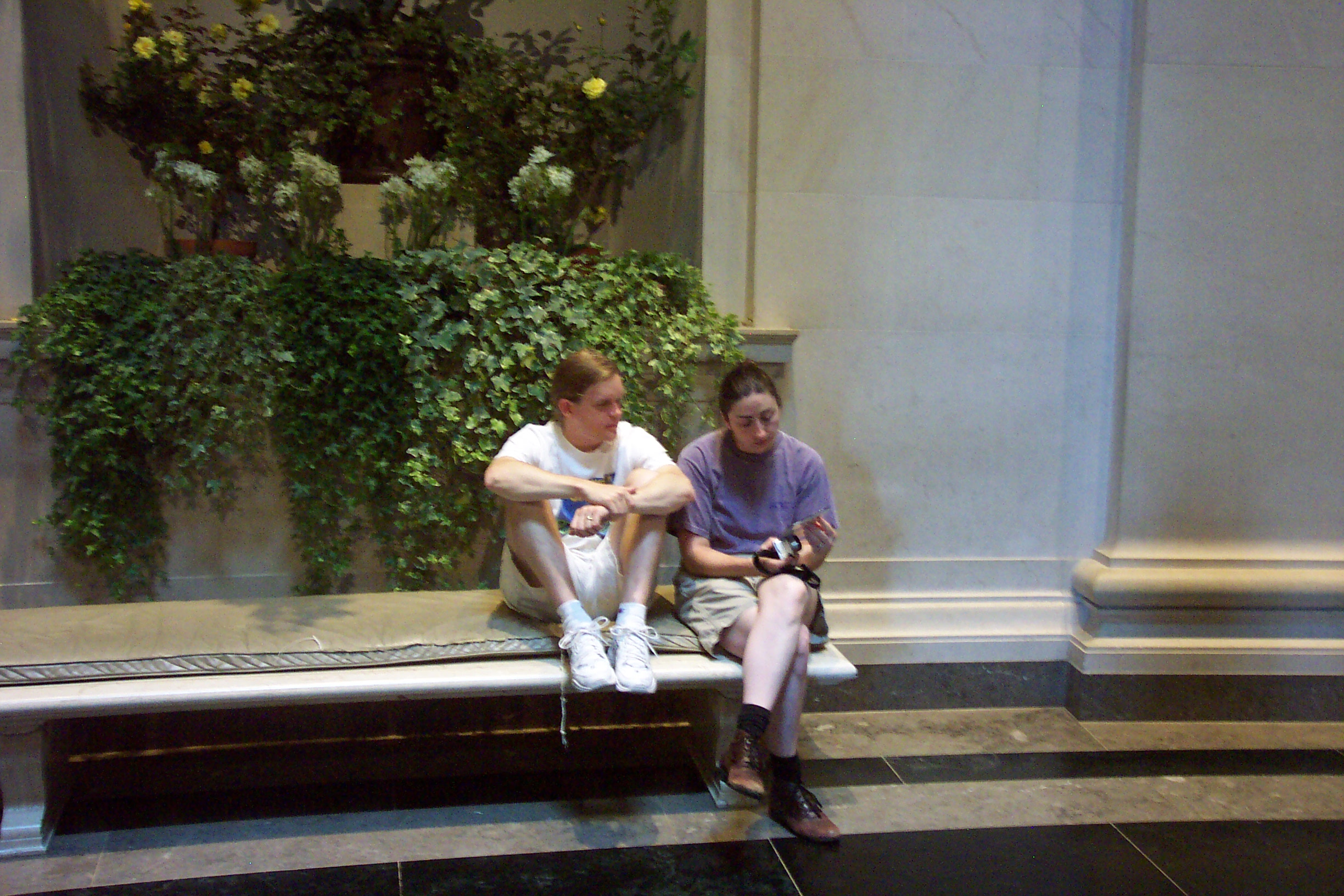 Chris and Carrie relaxing in the art gallery