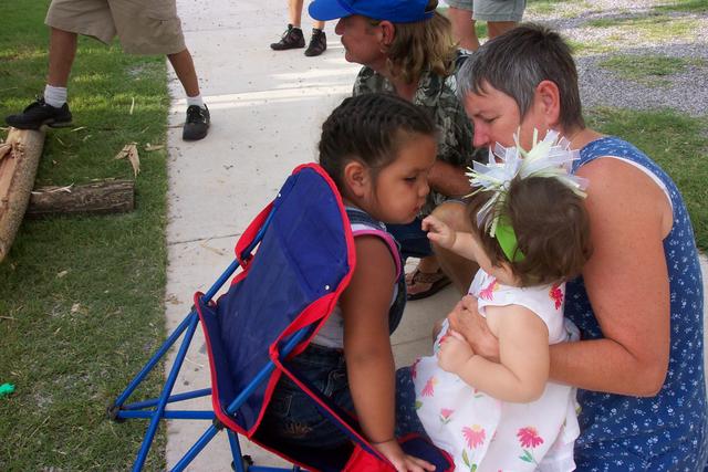 Kylie met a new friend at the Gathering.