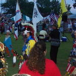 Our cousin Sherrie is in the yellow jingle dress.  She made it.