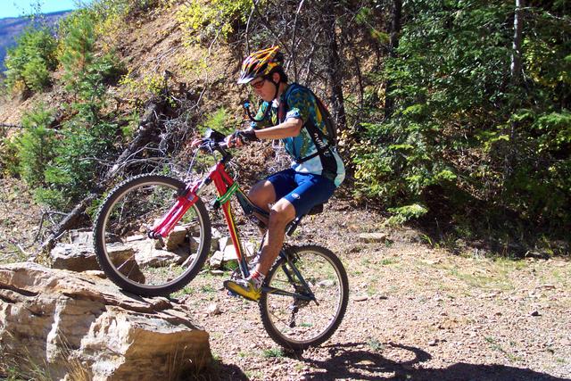 Jeremy can do great tricks on his bike.