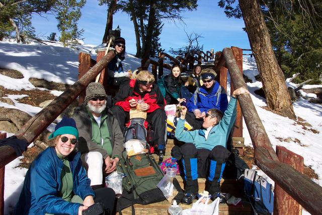 We skied to the Calcite Springs overlook and decided to stop for a lunch break.  It was a cold day, but the sun was shining and 