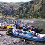 Here we are at American Bar, our first camp.  It rained on us this afternoon and evening.  Those who brought rain gear were very